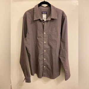 Patagonia Plaid Collard Long Sleeve Red & Blue Size Medium